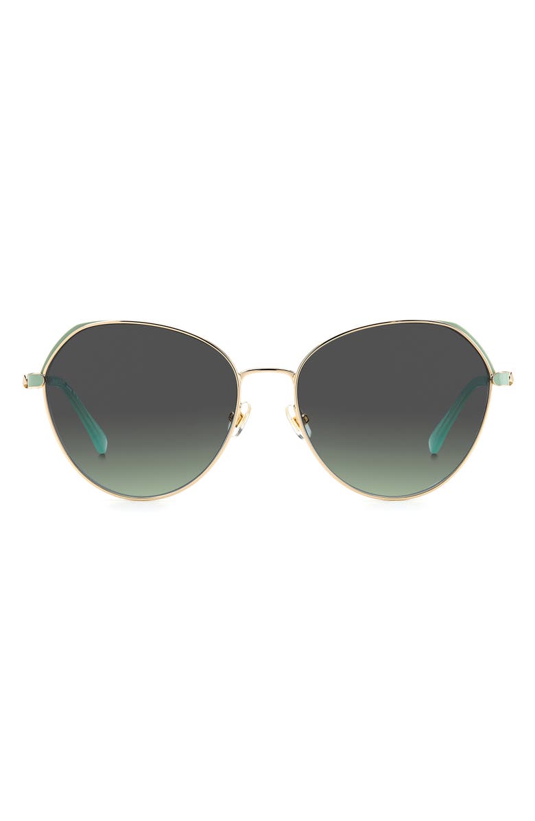 Kate Spade New York octavia 59mm gradient round sunglasses, Main, color, Gold Green / Gray Green