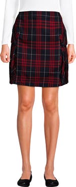 Lands' End School Uniform Young  Side Pleat Plaid Skort Above the Knee