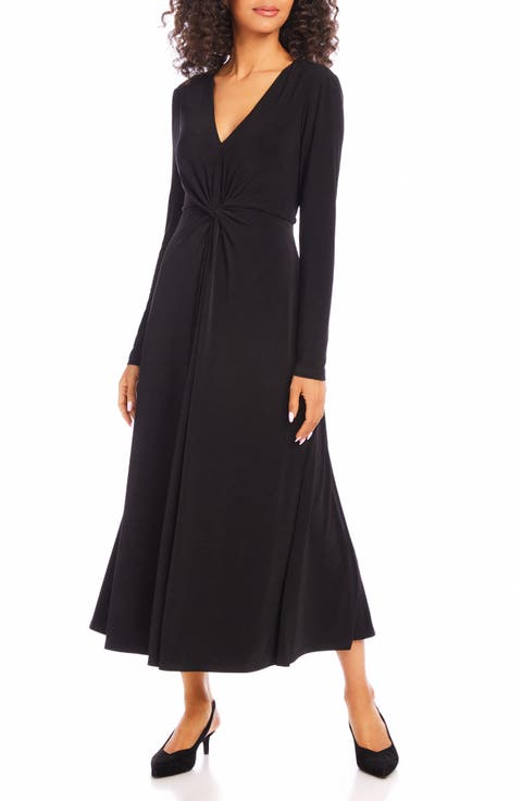 Monroe Travel Jersey Long Sleeve Midi Dress