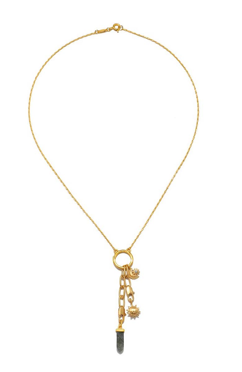 Satya Jewelry Reach for the Stars Charm Necklace Set, Alternate, color, Metallic Gold