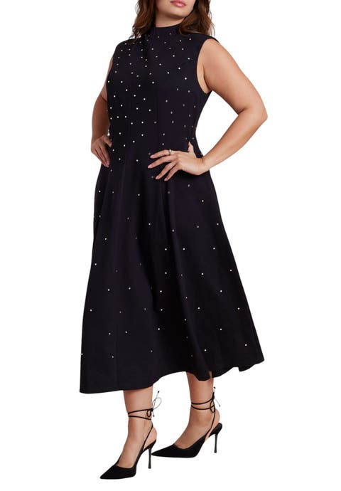 Stud Detail Ponte Midi Dress (Plus)