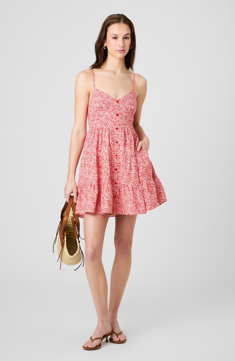 French Connection Blaire Floral Button-Up Tiered Minidress, Alternate, color,