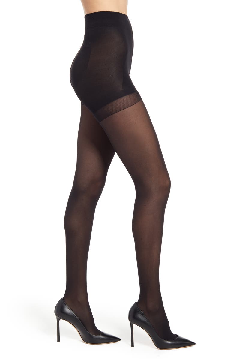 Swedish Stockings Anna Control Top Semi Opaque Tights, Main, color, Black