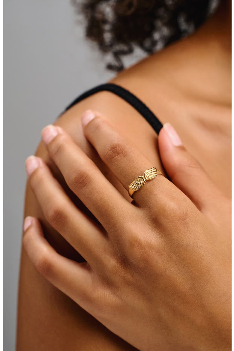 Angelica Angel Wings Ring, Alternate, color, GOLD