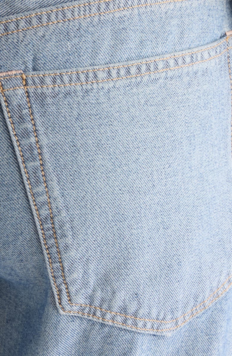 Acne Studios Rhinestone Cuff Ankle Jeans, Alternate, color, Mid Blue