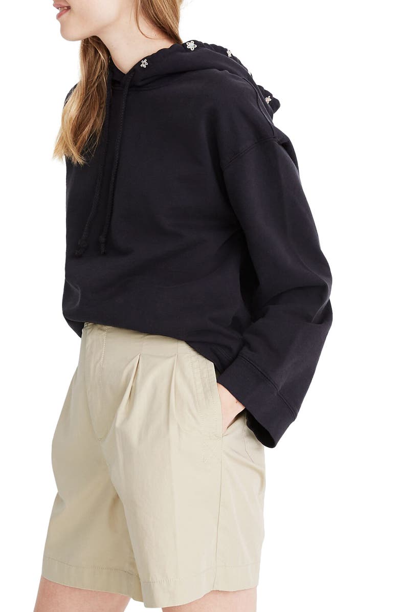 Madewell Poplin Pleated Shorts, Alternate, color,