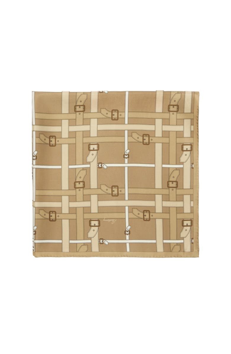 Burberry Belt Check Silk Scarf, Alternate, color, Finch Beige