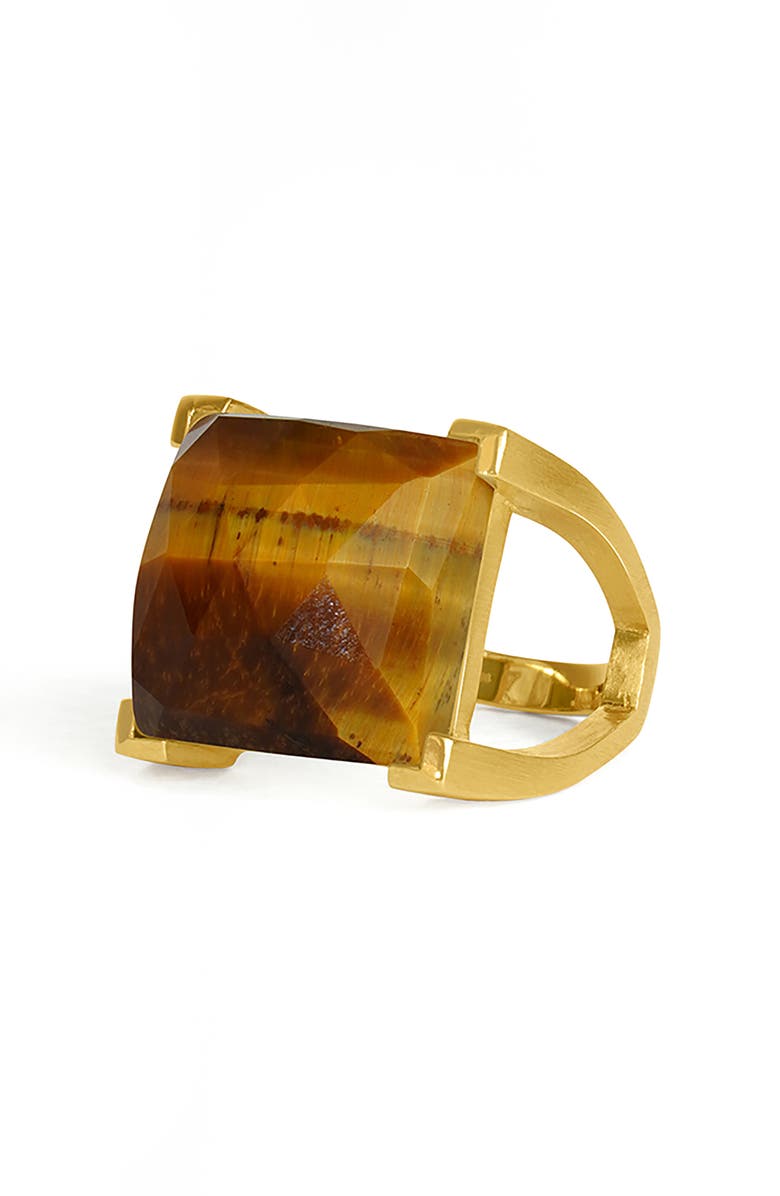 Dean Davidson Plaza Tiger's Eye Ring, Alternate, color, Tiger Eye/ Gold