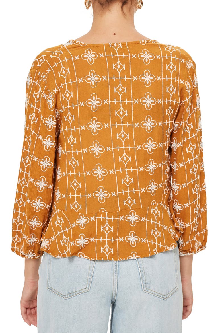 Crinkle Embroidered Jacket, Alternate, color, MUSTARD MULTI