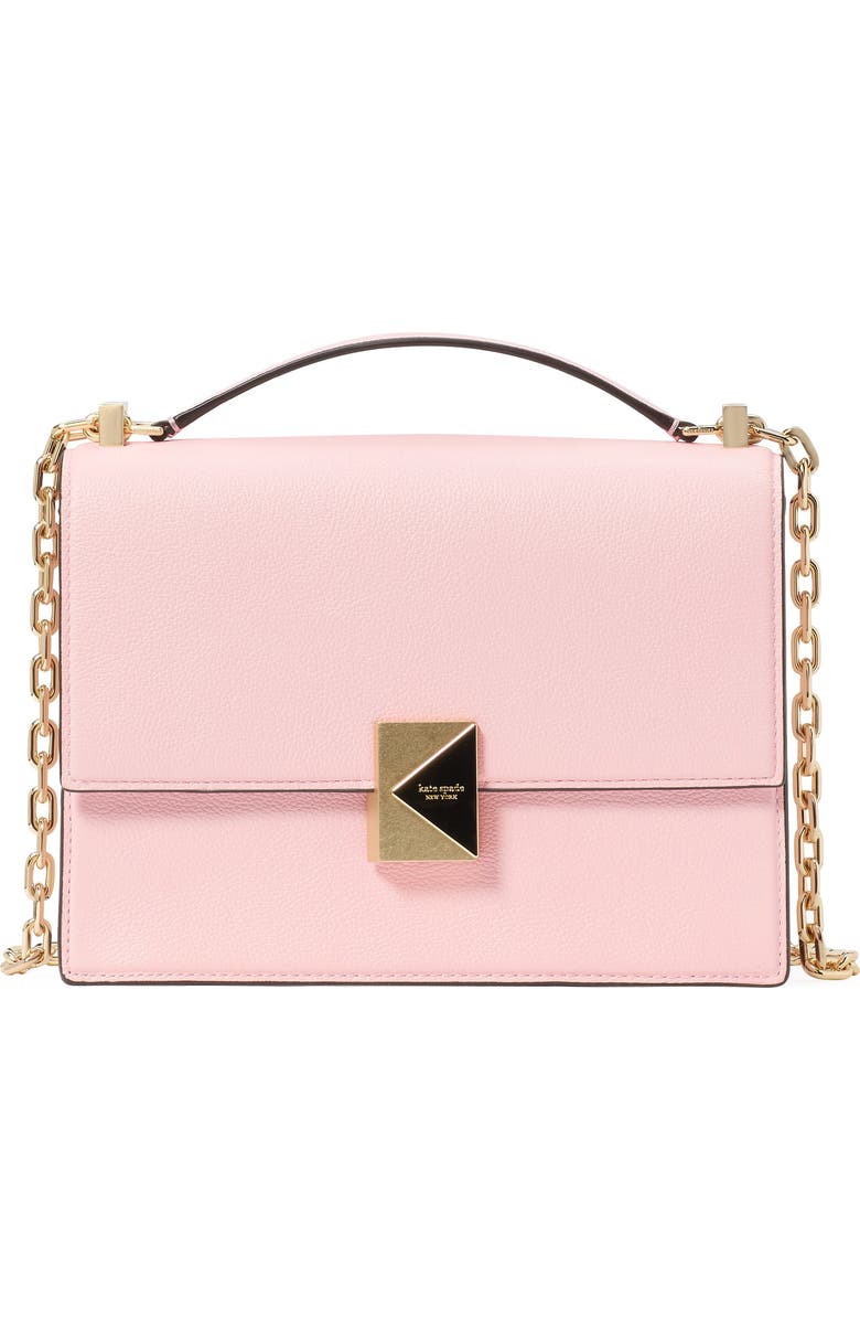 Kate Spade New York deco colorblock pebbled leather convertible crossbody bag, Main, color, Pastry Pink Multi