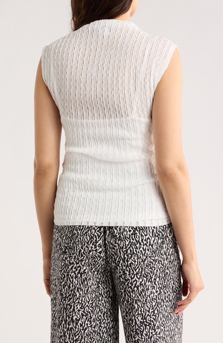 DKNY Sheer Stripe Top, Alternate, color, Ivory