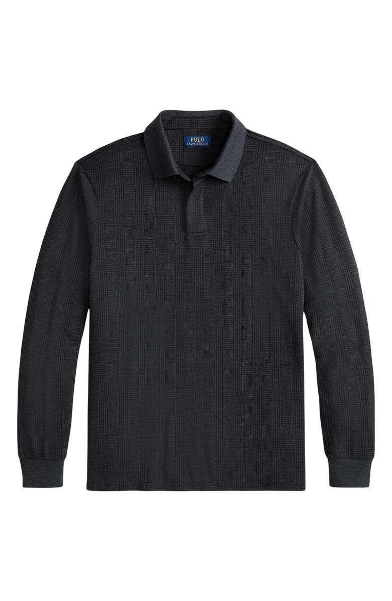 Polo Ralph Lauren Classic Fit Glen Plaid Long Sleeve Cotton Polo, Alternate, color, Jacquard Charcoal