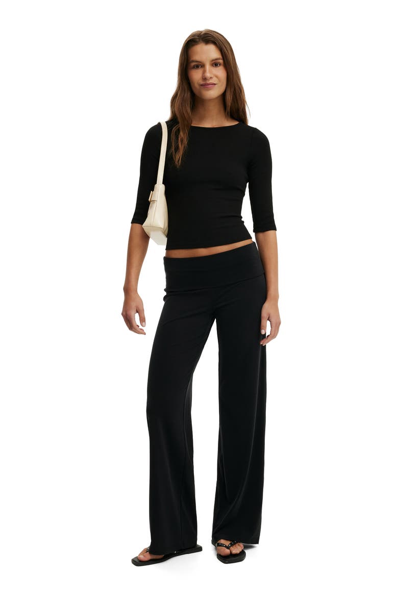 Women's Honey Fold Over Pant, Alternate, color, Black