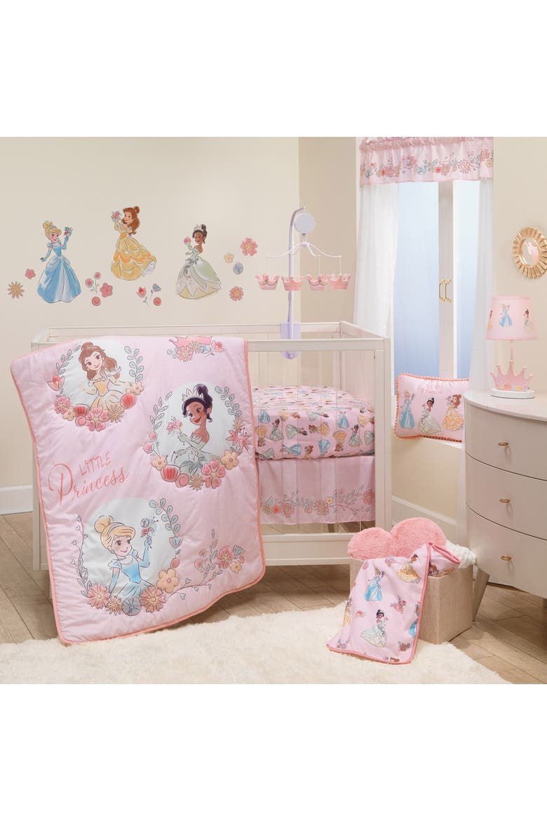 Disney Princesses 3-Piece Nursery Baby Crib Bedding Set, Alternate, color, Pink