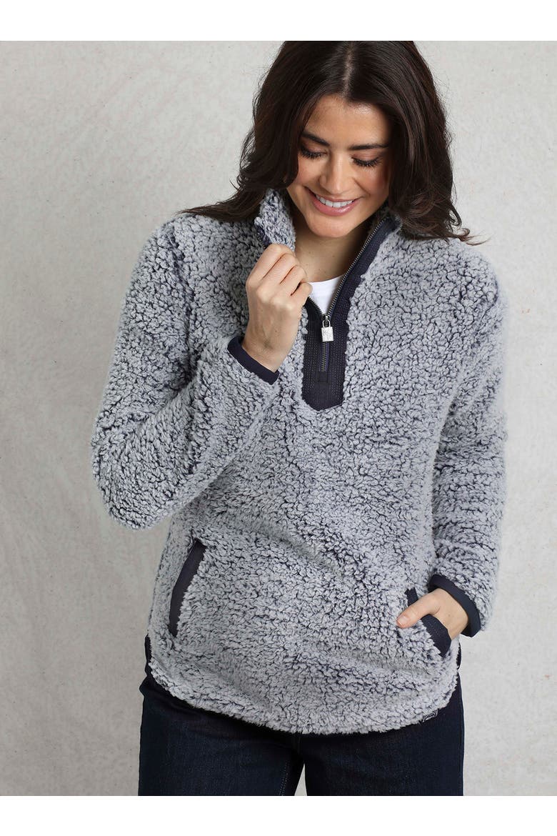 Madi Cozy 1/4 Zip Fleece Sweatshirt, Alternate, color, Navy