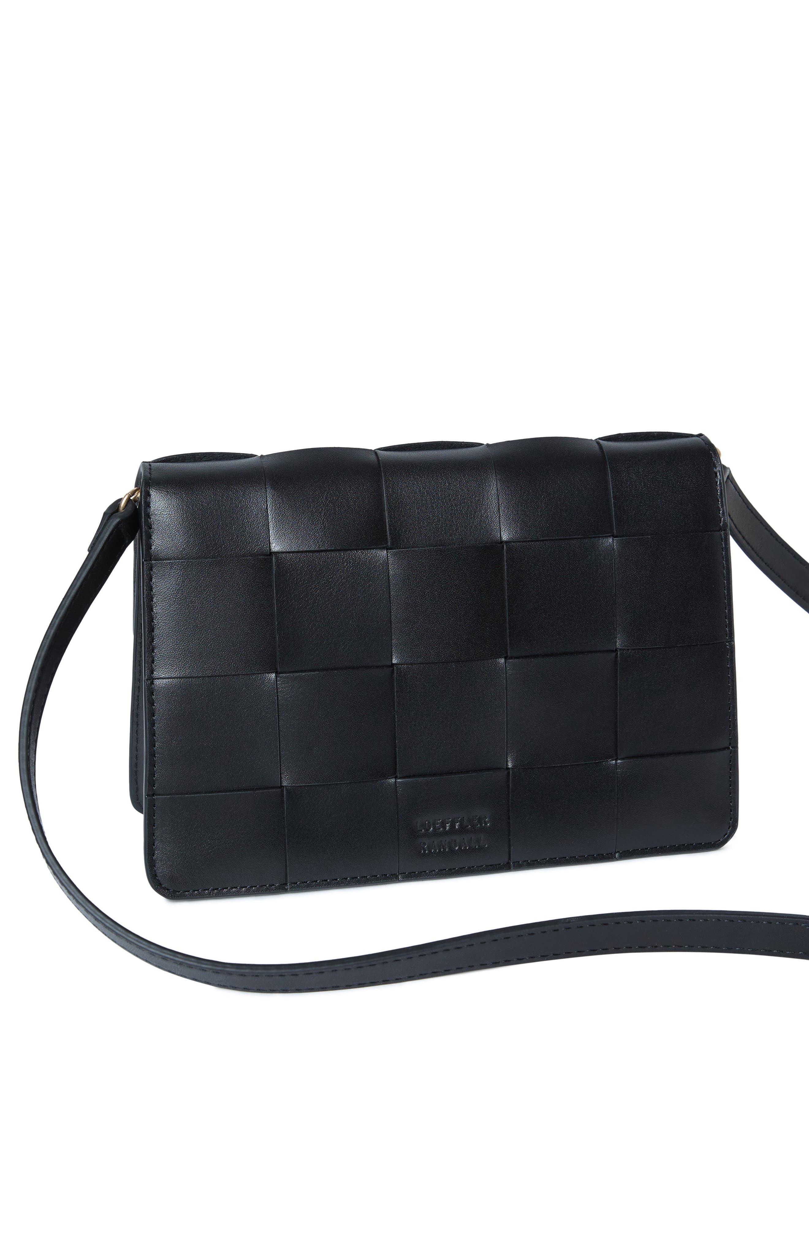Loeffler Randall Delphine Leather Shoulder Bag, Alternate, color, Black