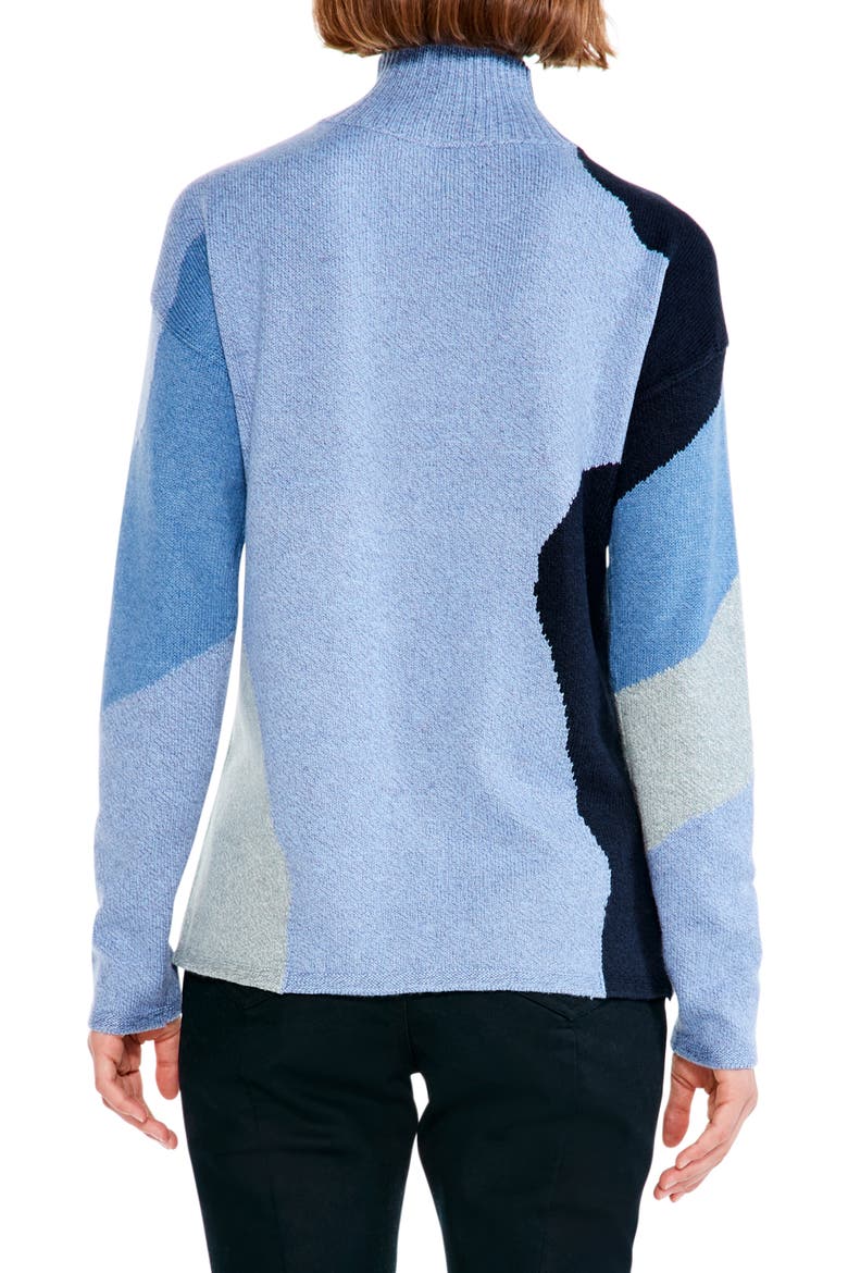 Glowing Embers Mock Neck Sweater, Alternate, color, BLUE MULTI