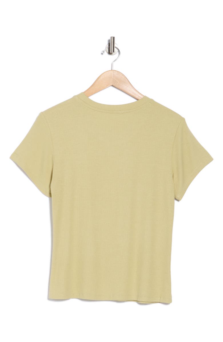 Sweet Romeo Ribbed Crewneck T-Shirt, Alternate, color, Tea Green