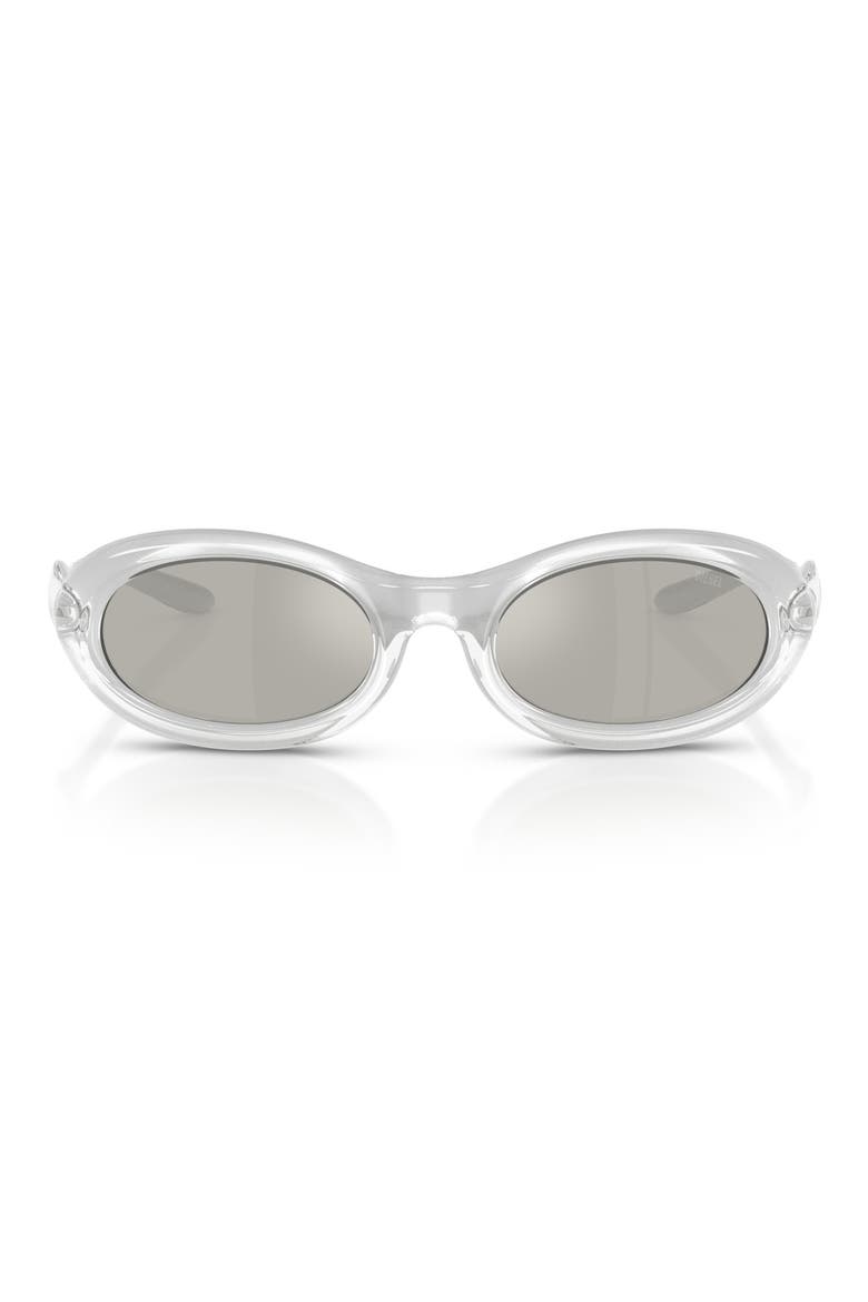 DL3011U 51mm Oval Sunglasses, Main, color, CRISTAL METALLIC / GREY SILVER