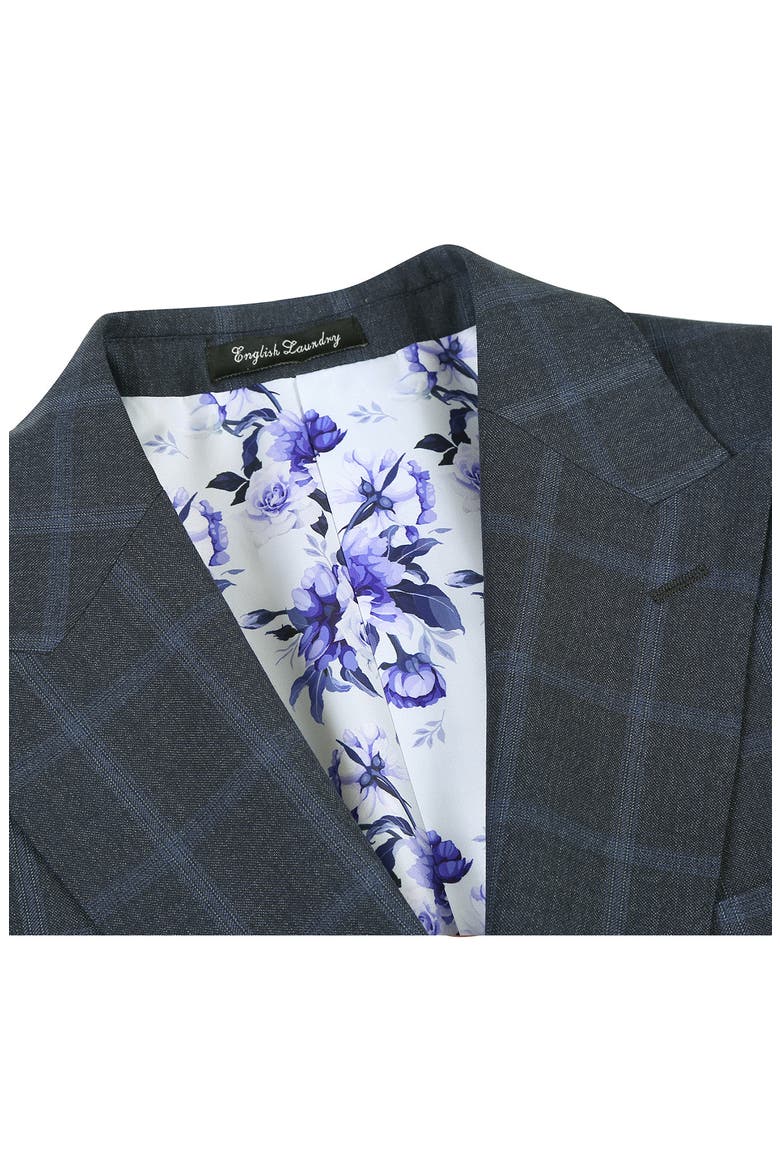 Plaid Trim Fit Wool Blend Two-Piece Suit, Alternate, color, GRAY