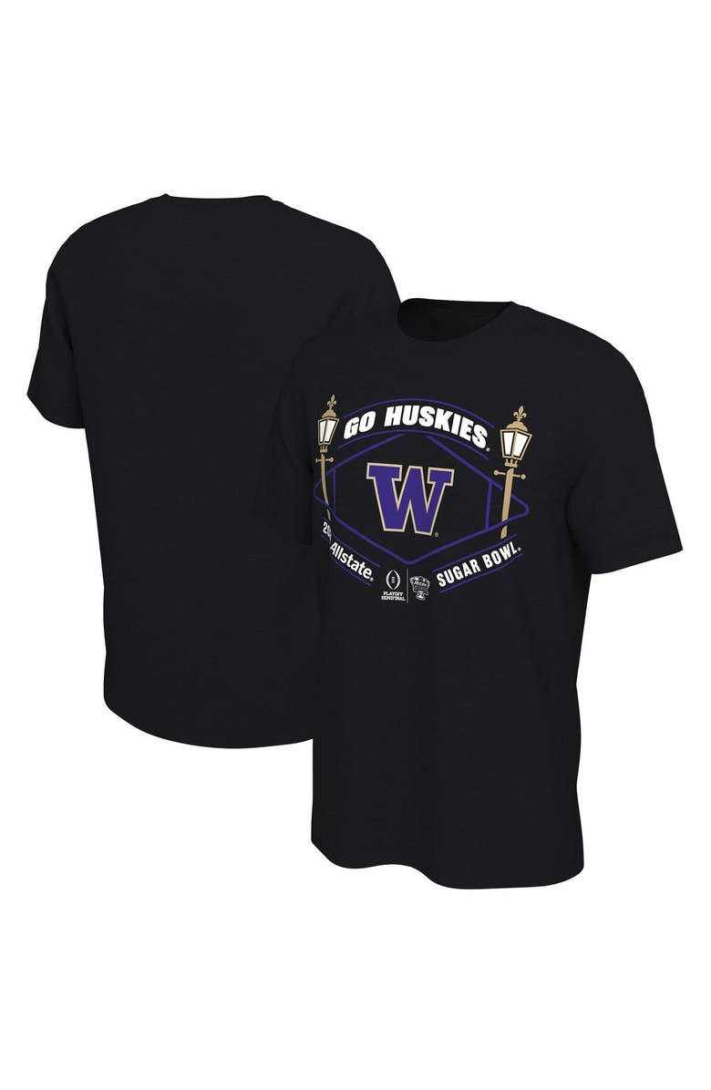 Nike Men's Black Washington Huskies College Football Playoff 2024 Sugar Bowl T-Shirt, Main, color, 