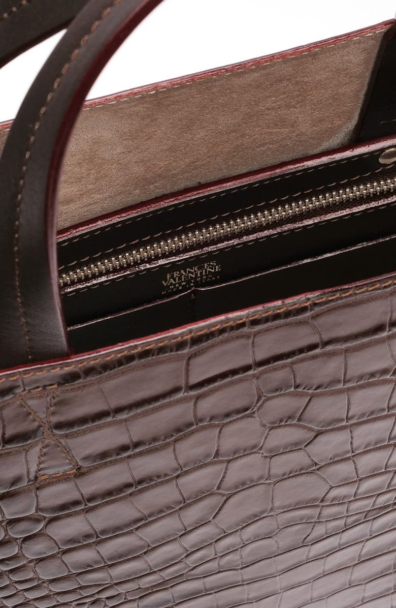 Frances Valentine Croc Embossed Leather Tote Bag, Alternate, color,