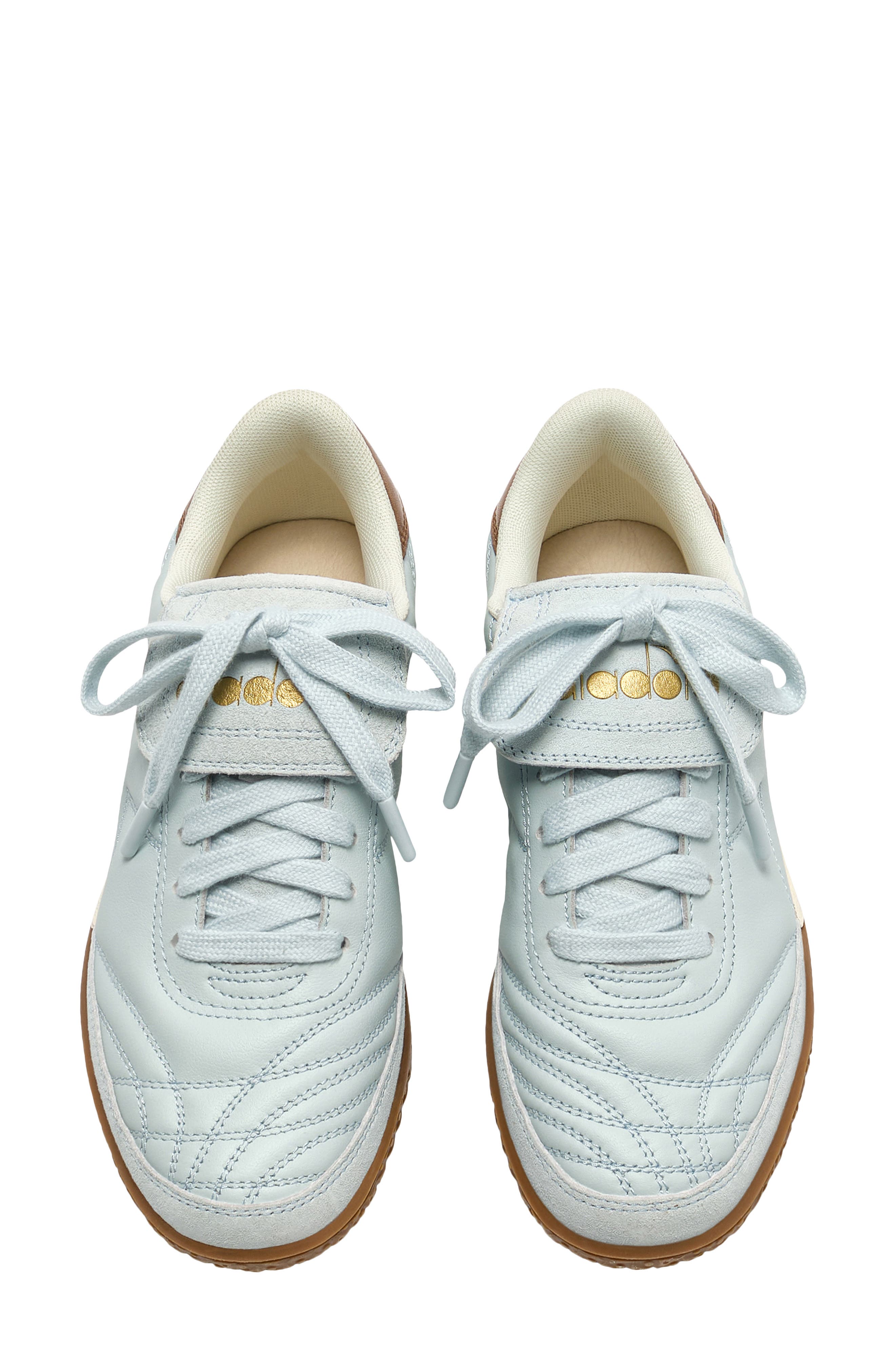 Diadora Gold Indoor Leather Sneakers, Alternate, color, Wan Blue