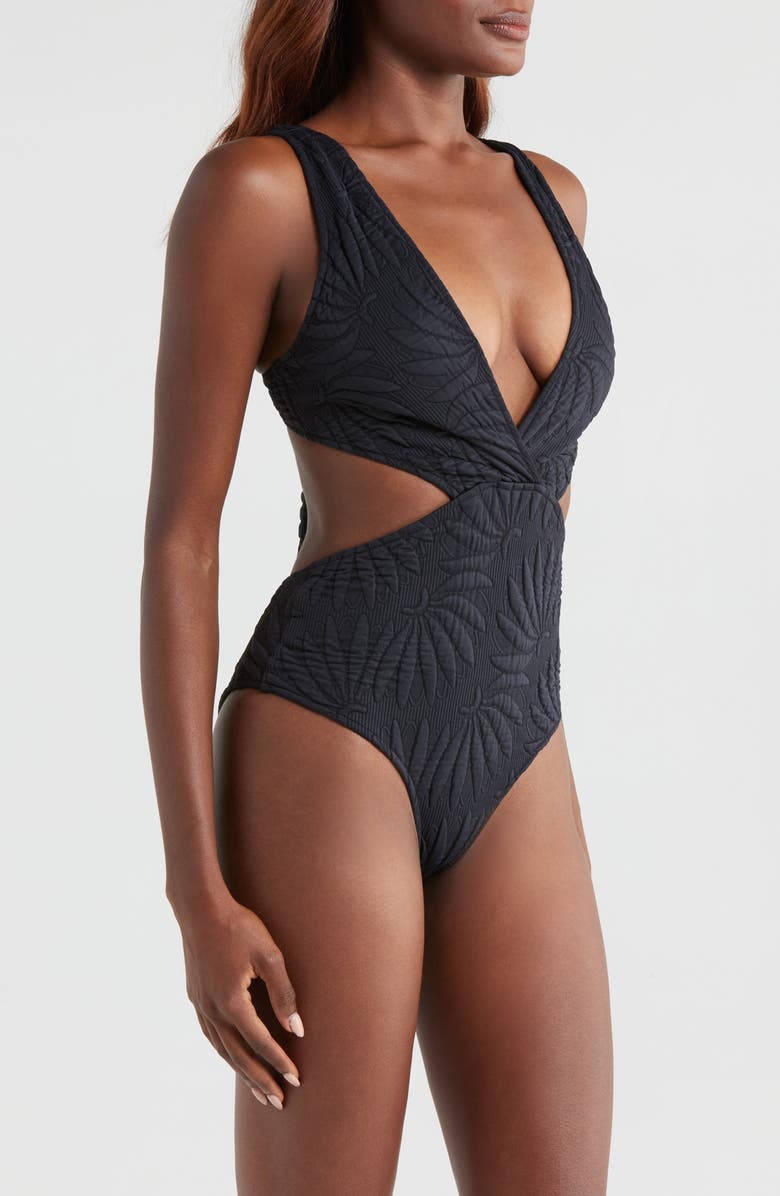 FARM Rio Copabanana Side Cutout Quilted One-Piece Swimsuit, Alternate, color, 