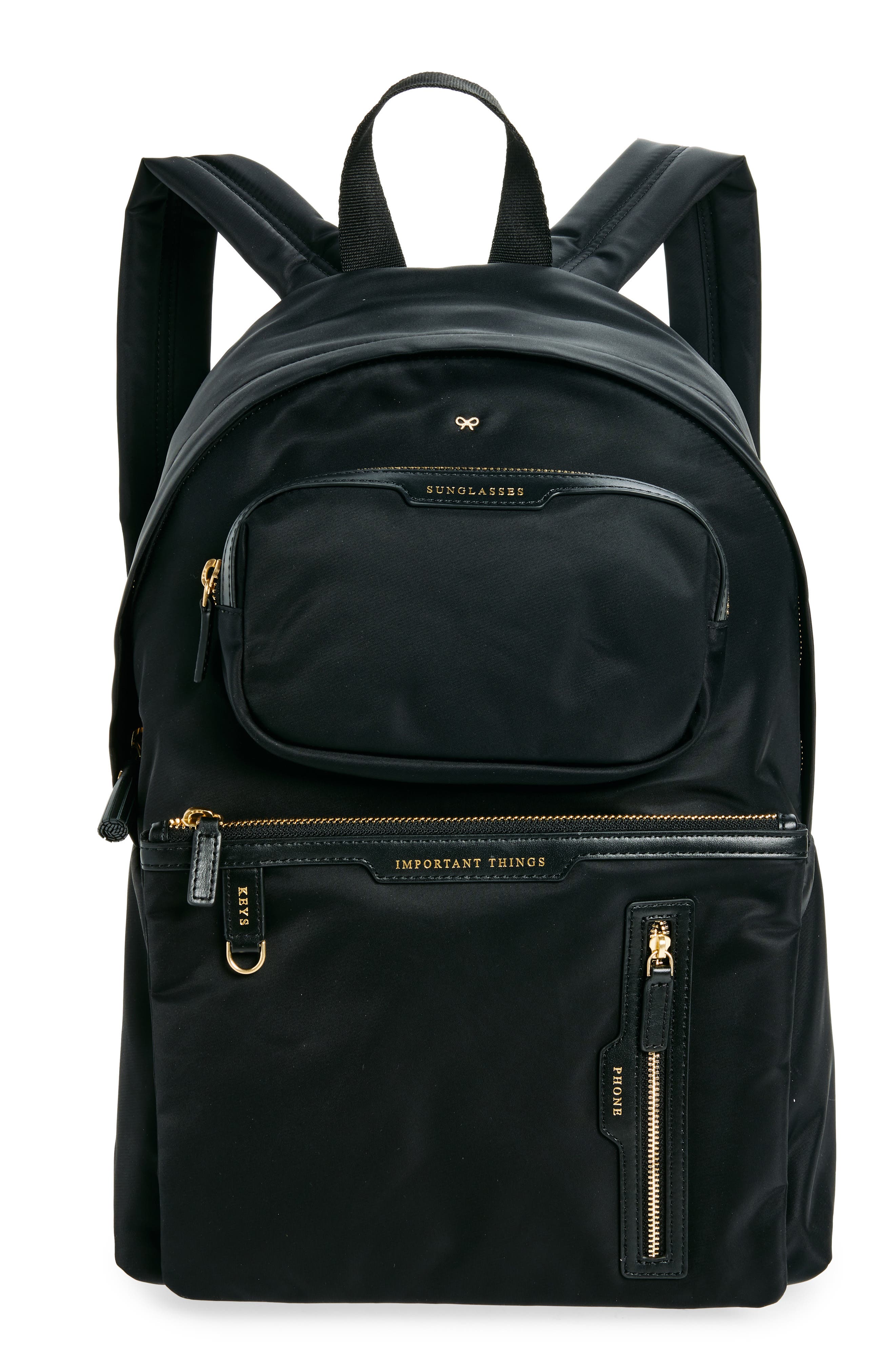 Anya Hindmarch Labelled Collection Multipocket Nylon Backpack, Main, color, 