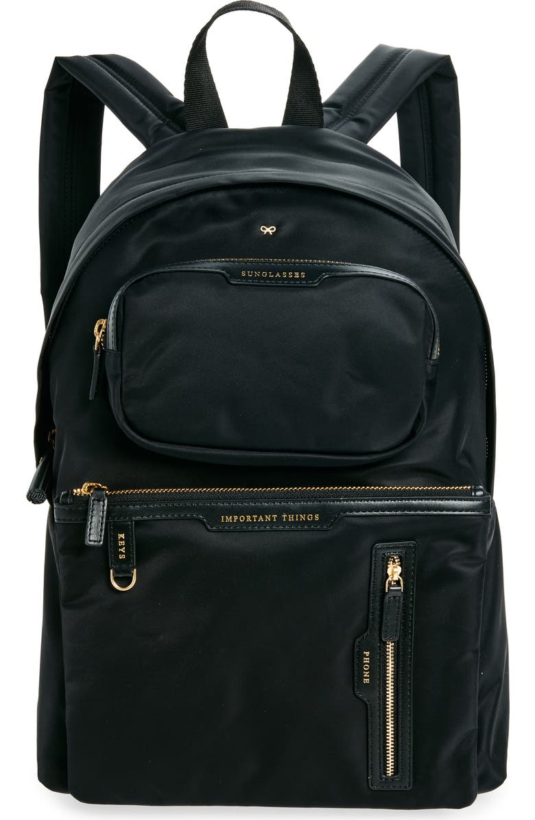 Anya Hindmarch Labelled Collection Multipocket Nylon Backpack, Main, color,