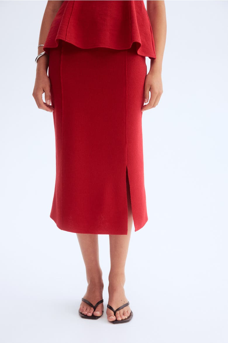 Fine-knit Skirt, Alternate, color, Bright red