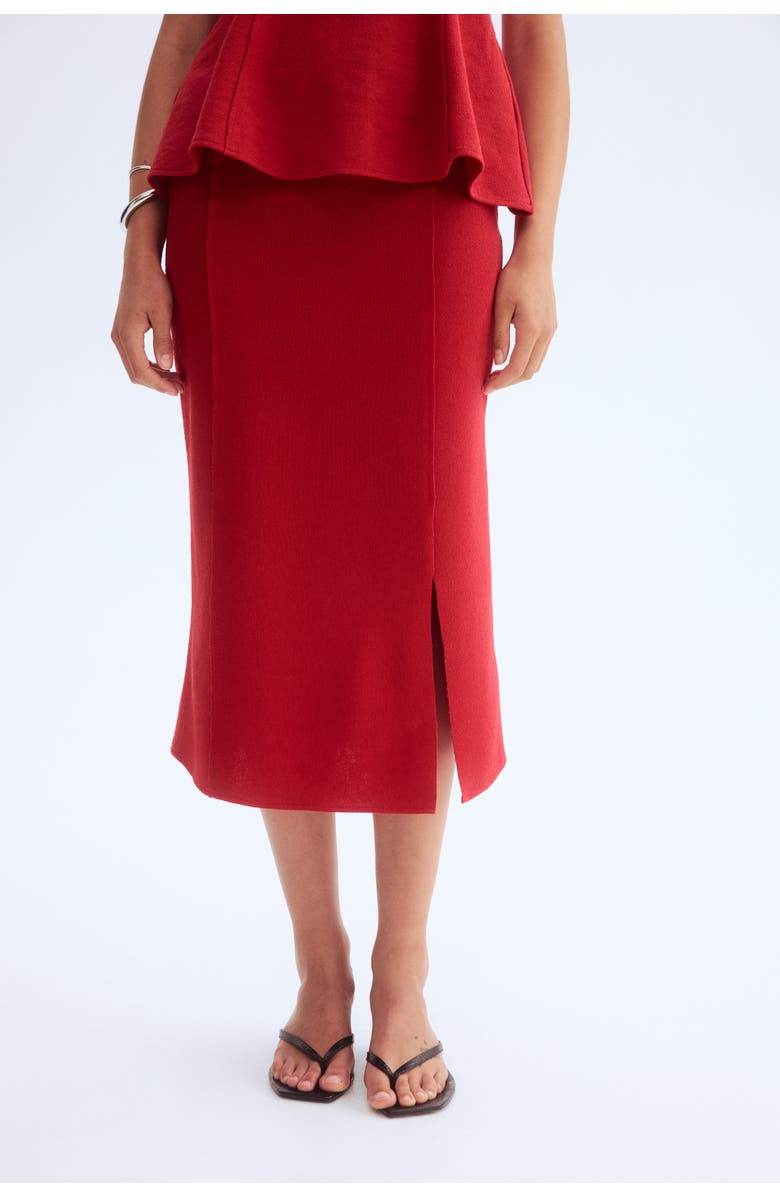 H&M Fine-knit Skirt, Alternate, color, Bright Red