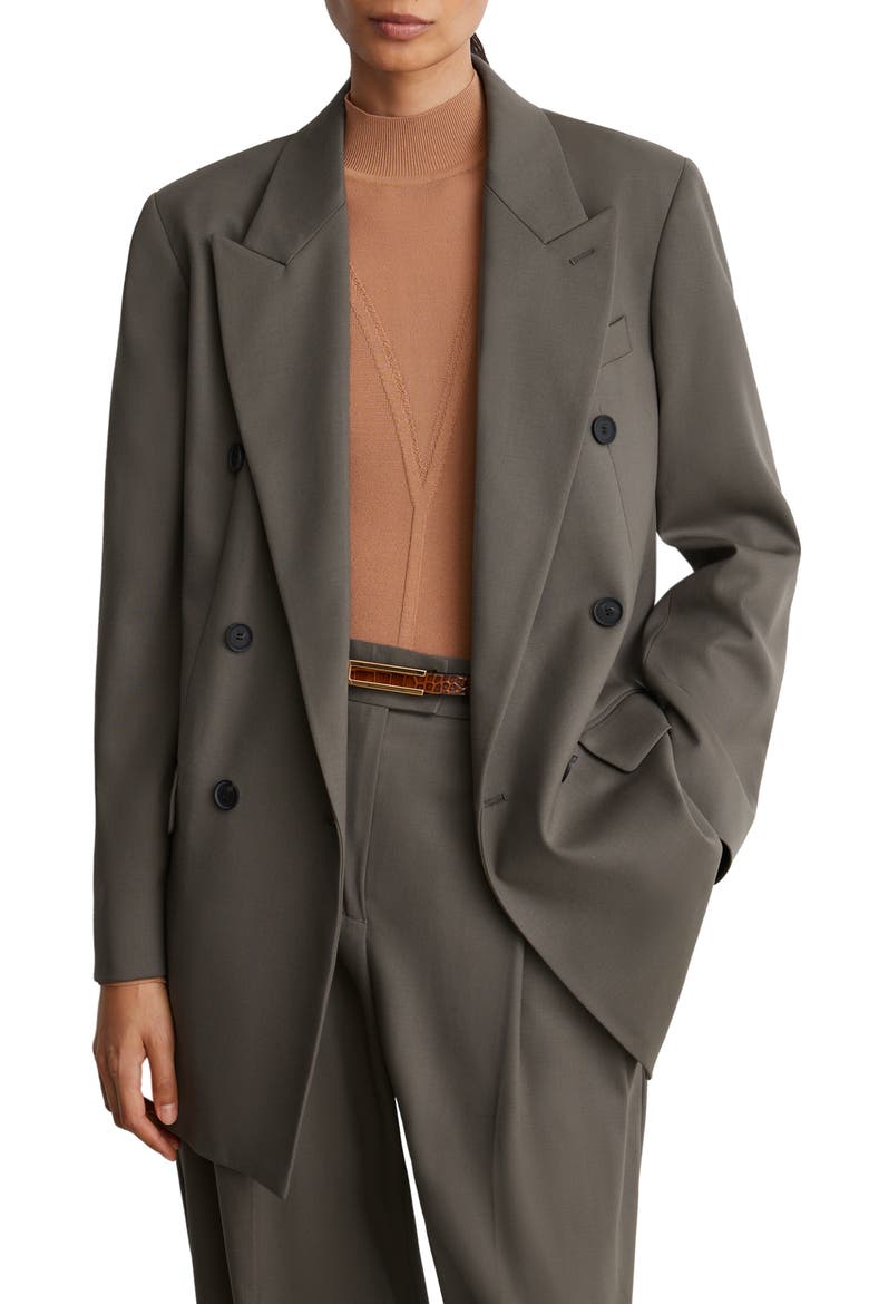 Leisel Wool Blend Double Breasted Oversized Blazer, Alternate, color, SAGE GREEN