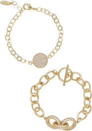 Ettika Set of 2 Pavé Bracelets