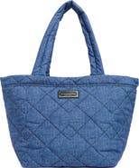 Marc Jacobs Medium Quilted Denim Effect Nylon Tote