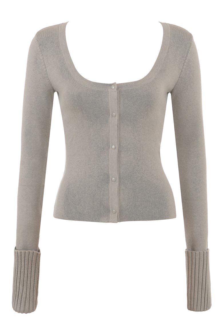 Chunky Cuff Cardigan, Alternate, color, GREY