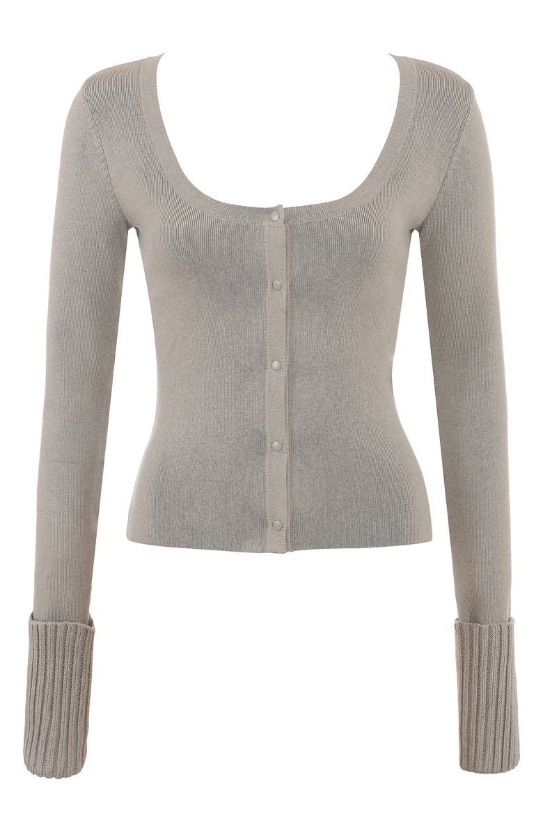 HOUSE OF CB Chunky Cuff Cardigan, Alternate, color, Grey