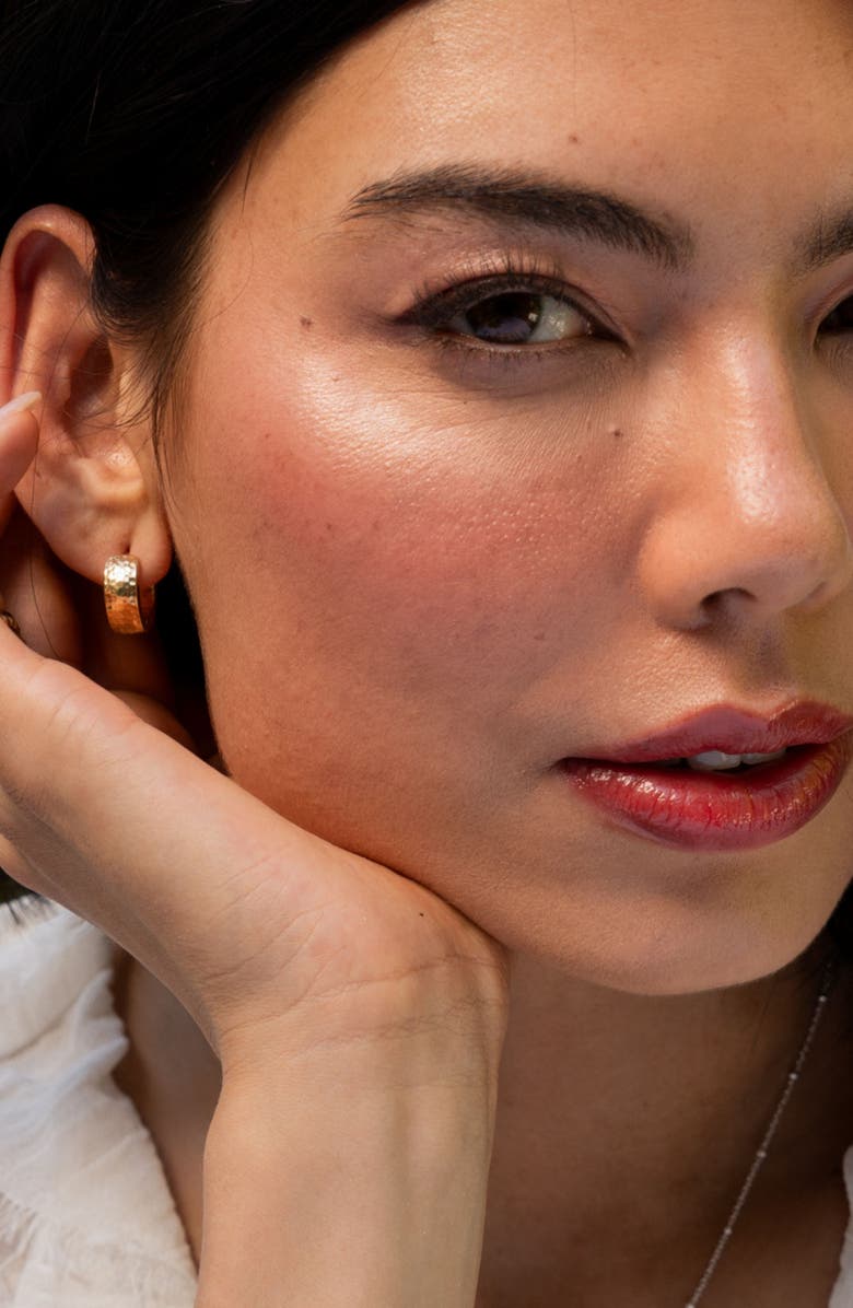 Dower & Hall Chubby Nomad Huggie Hoops, Alternate, color, Yellow Gold Vermeil