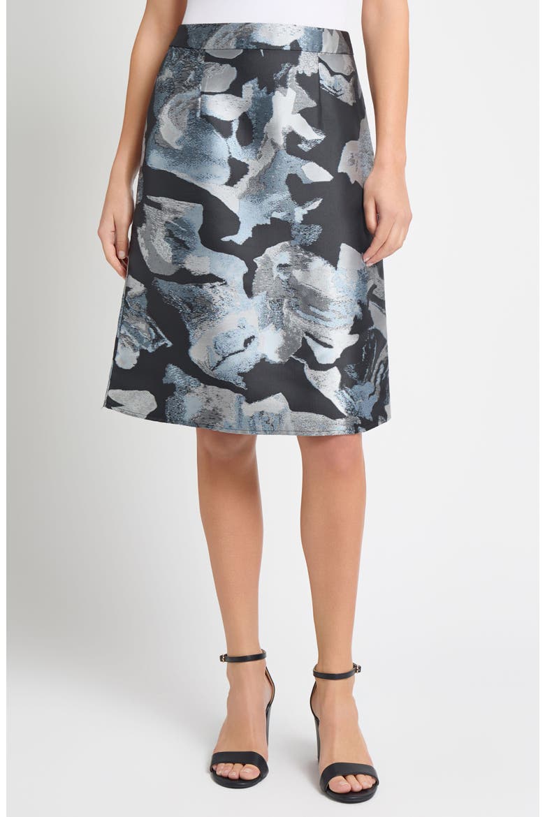 Abstract Floral A-Line Skirt, Main, color, DAWN/ GRANITE/ LUNAR ROCK