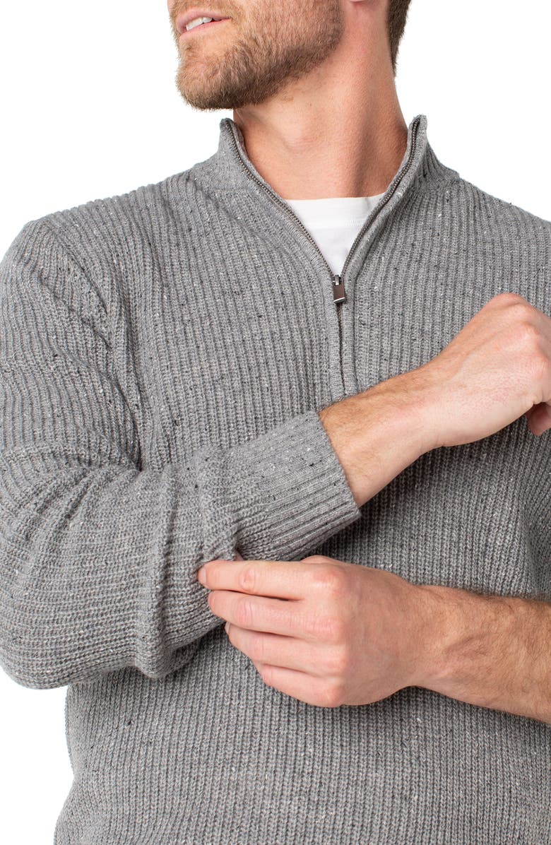 Liverpool Los Angeles Quarter Zip Sweater, Alternate, color, Light Grey