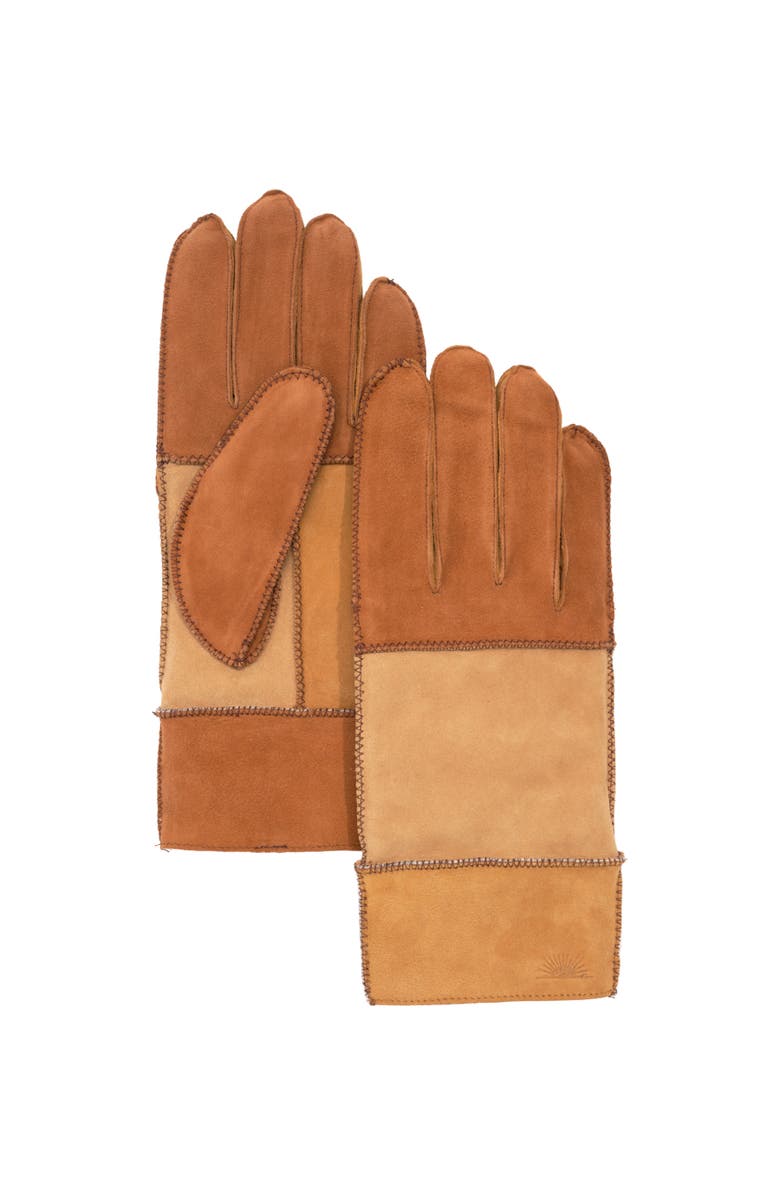 Faherty Patchwork Glove, Main, color, Brown