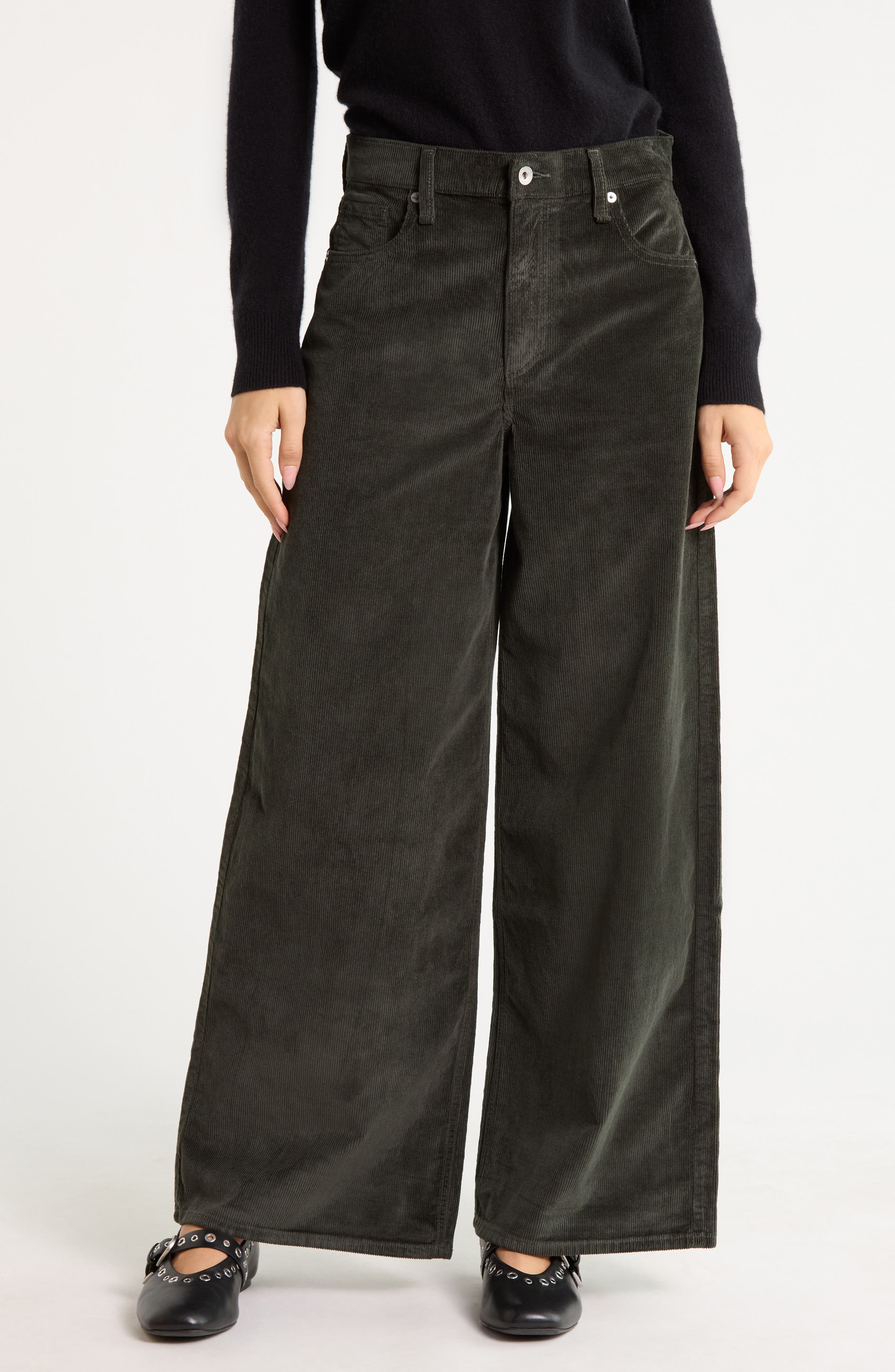 Serena High Waist Wide Leg Corduroy Jeans