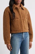 Lucky Brand Patch Pocket Faux Fur Crop Jacket