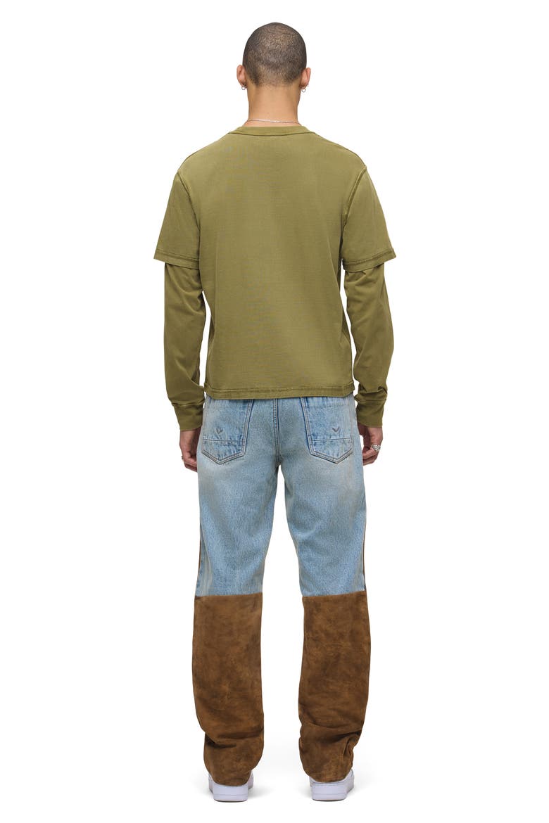 Hybrid Layered Long Sleeve Cotton T-Shirt, Alternate, color, OLIVE