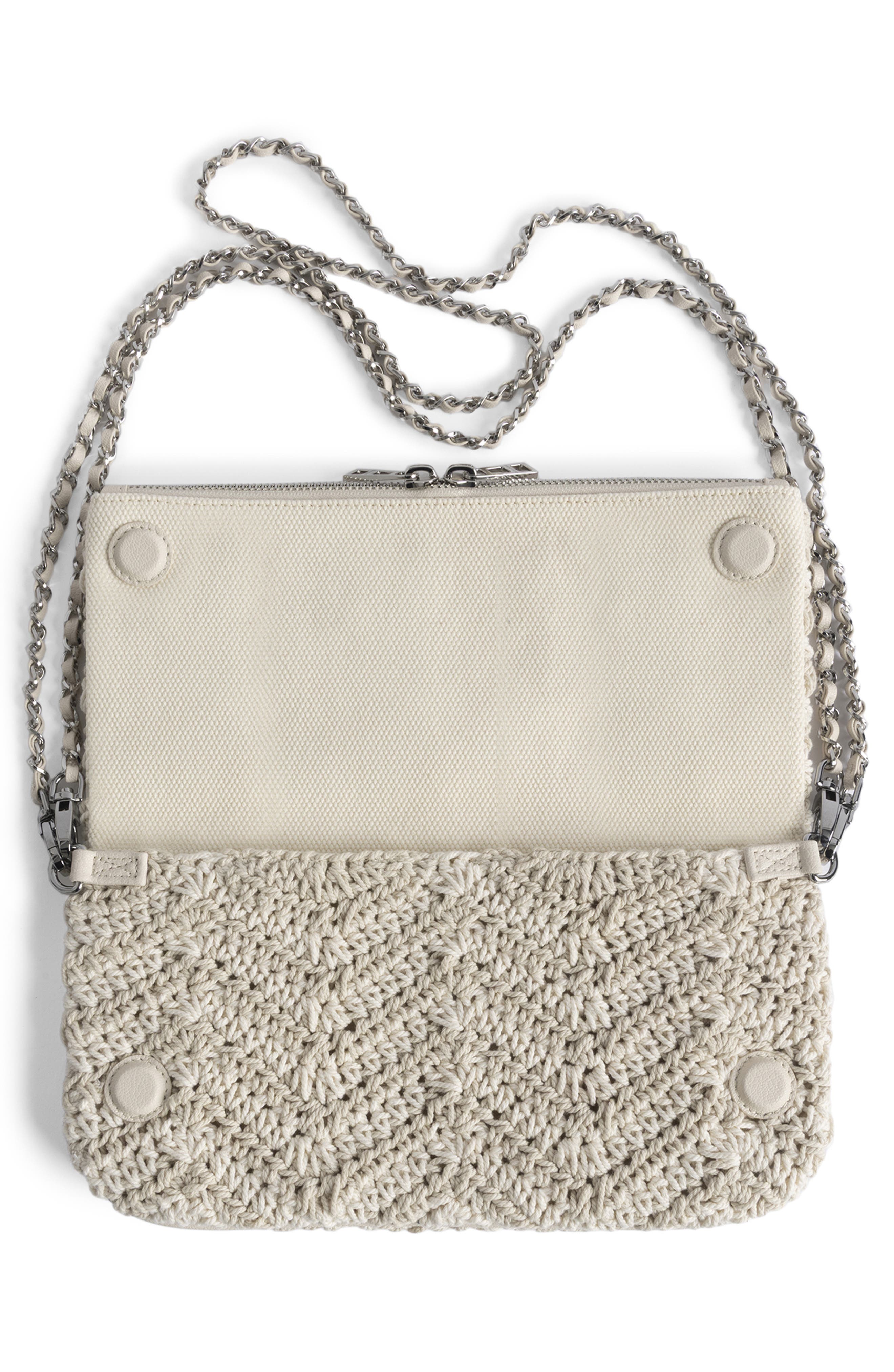 Zadig & Voltaire Rock Macramé Crossbody Bag, Alternate, color, Flash