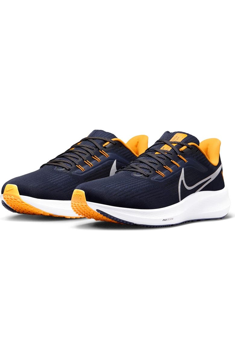 Nike Unisex Nike Navy West Virginia Mountaineers Zoom Pegasus 39 Running Shoe, Alternate, color,