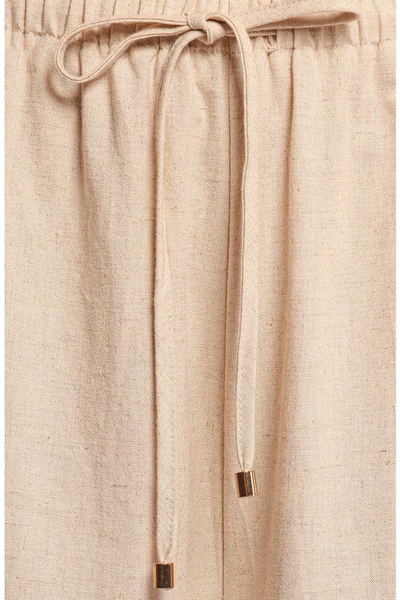 Trula Linen & Cotton Drawstring Wide Leg Pants, Alternate, color, OATMEAL
