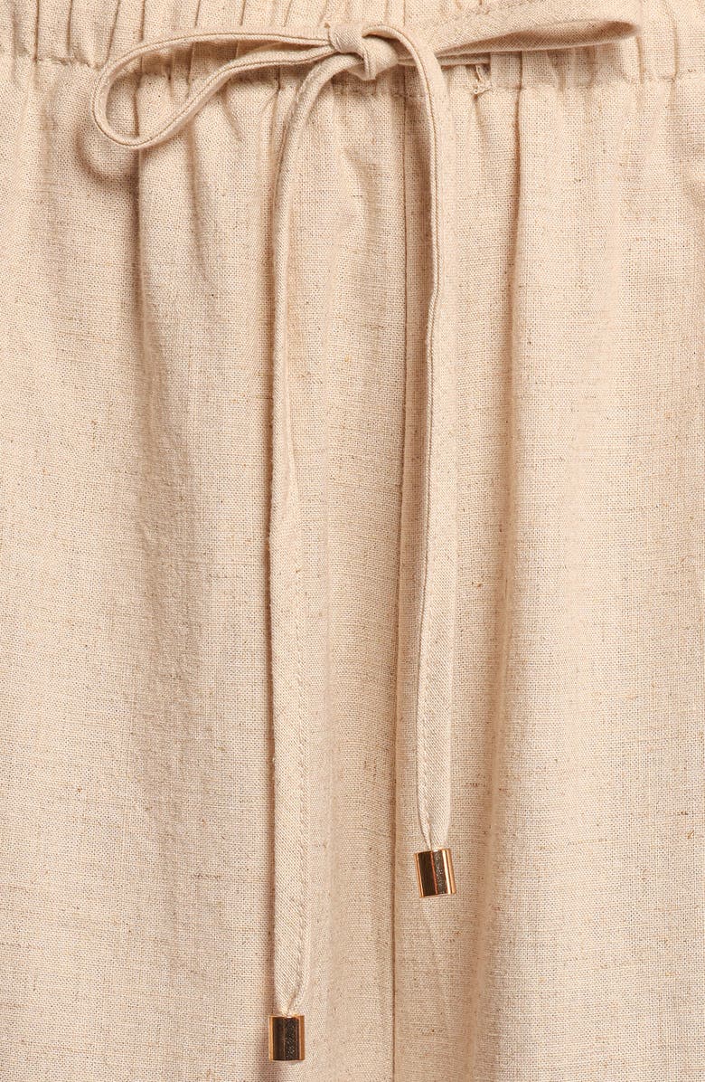 Petal & Pup Trula Linen & Cotton Drawstring Wide Leg Pants, Alternate, color, Oatmeal