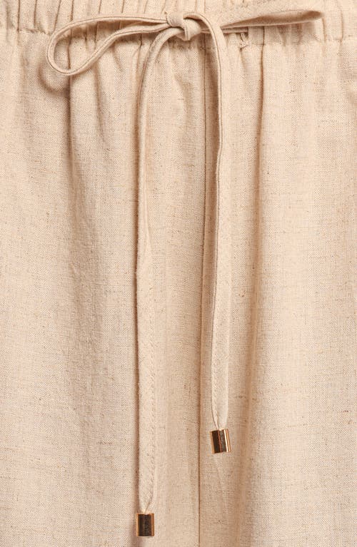 Petal And Pup Petal & Pup Trula Linen & Cotton Drawstring Wide Leg Pants In Neutral