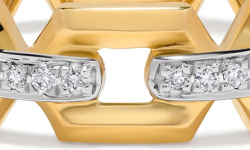 H.j. Namdar 14k Gold Pavé Diamond Link Chain Ring In Gold